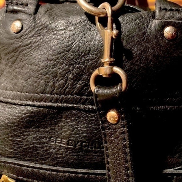 SEE BY CHLOE Black Leather Bag Crossbody - Picture 3 of 8